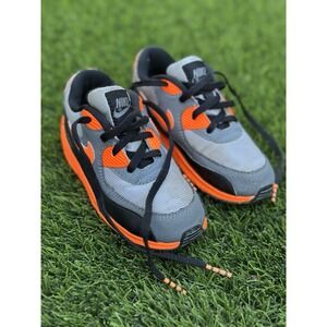 Nike Air Max 90 Toddler Gray Black Orange Shoes Size 10C 408110-036